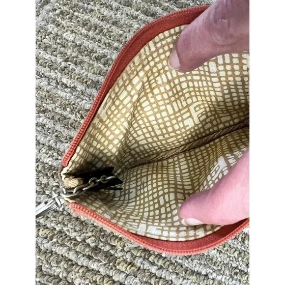 Fossil Leather Applique Bug Key Lock Keychain Coin Purse Wallet ID Holder 5X3" - Picture 8 of 11